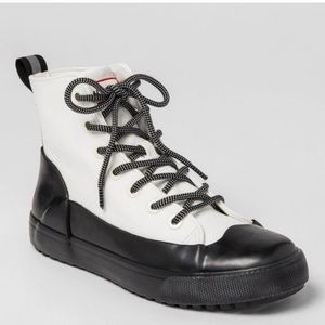 Hunter x Target Canvas Water Resistant Black White Boots 11.5 women’s New